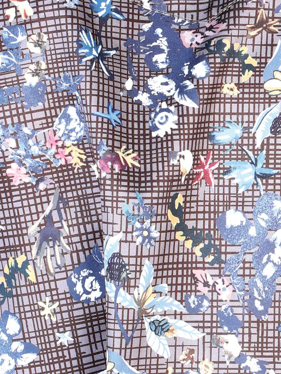 Navy Floral Casual Long Sleeve Shirt 43953