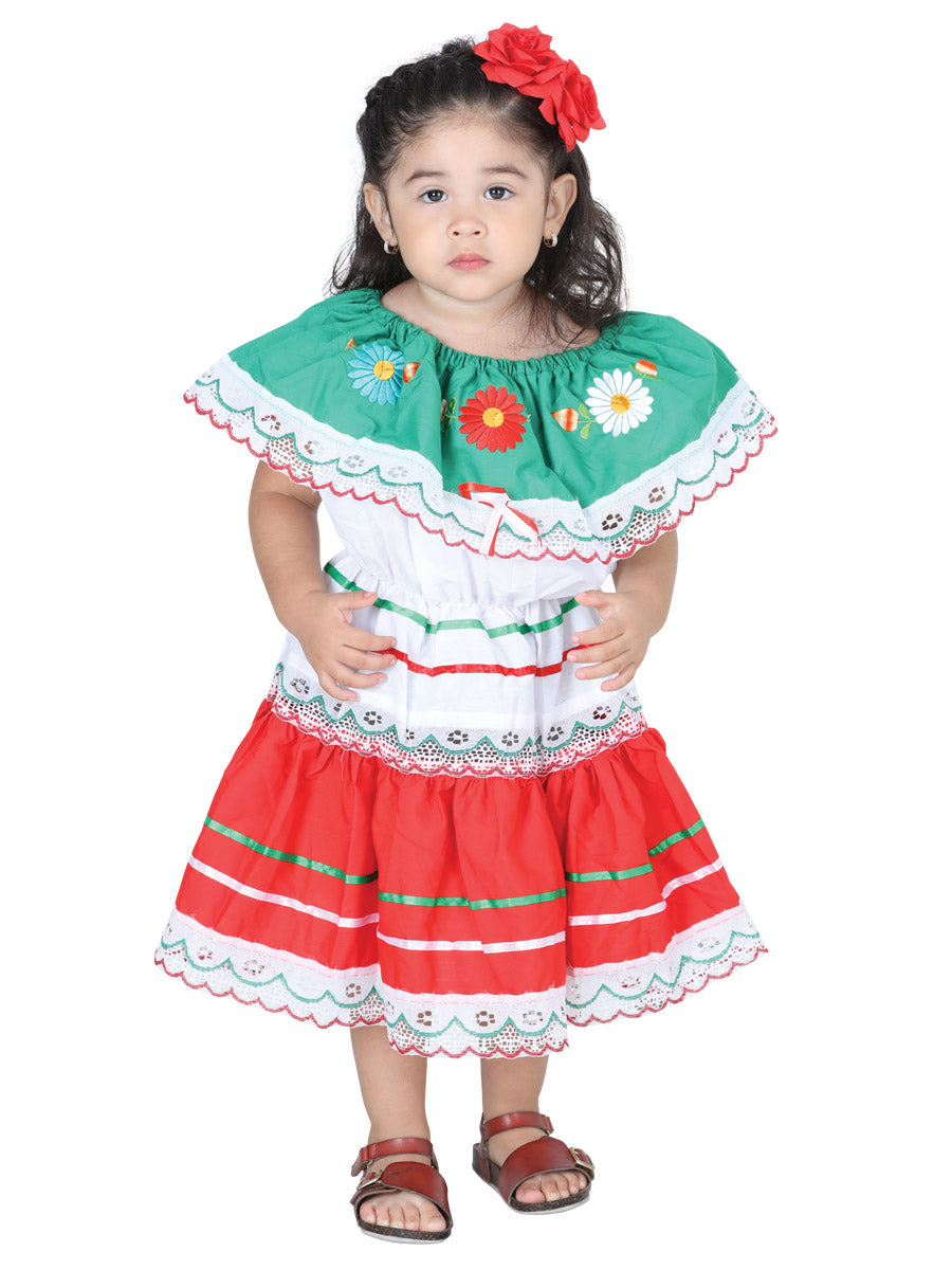 Artisanal Embroidered Dress 50% Cotton, 50% Polyester Tricolor 601481