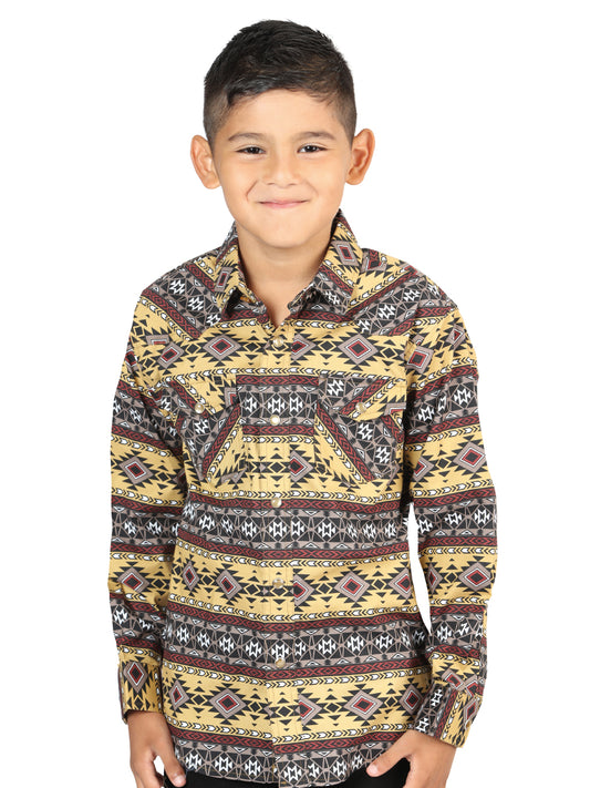 Casual Long-Sleeve Shirt by El General Yellow 44412
