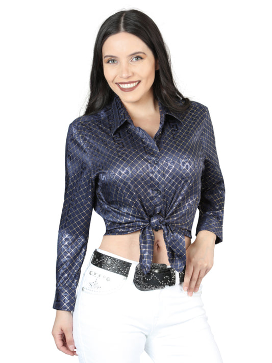 El General Navy Blue Casual Long-Sleeve Shirt - Black/Gold 44560