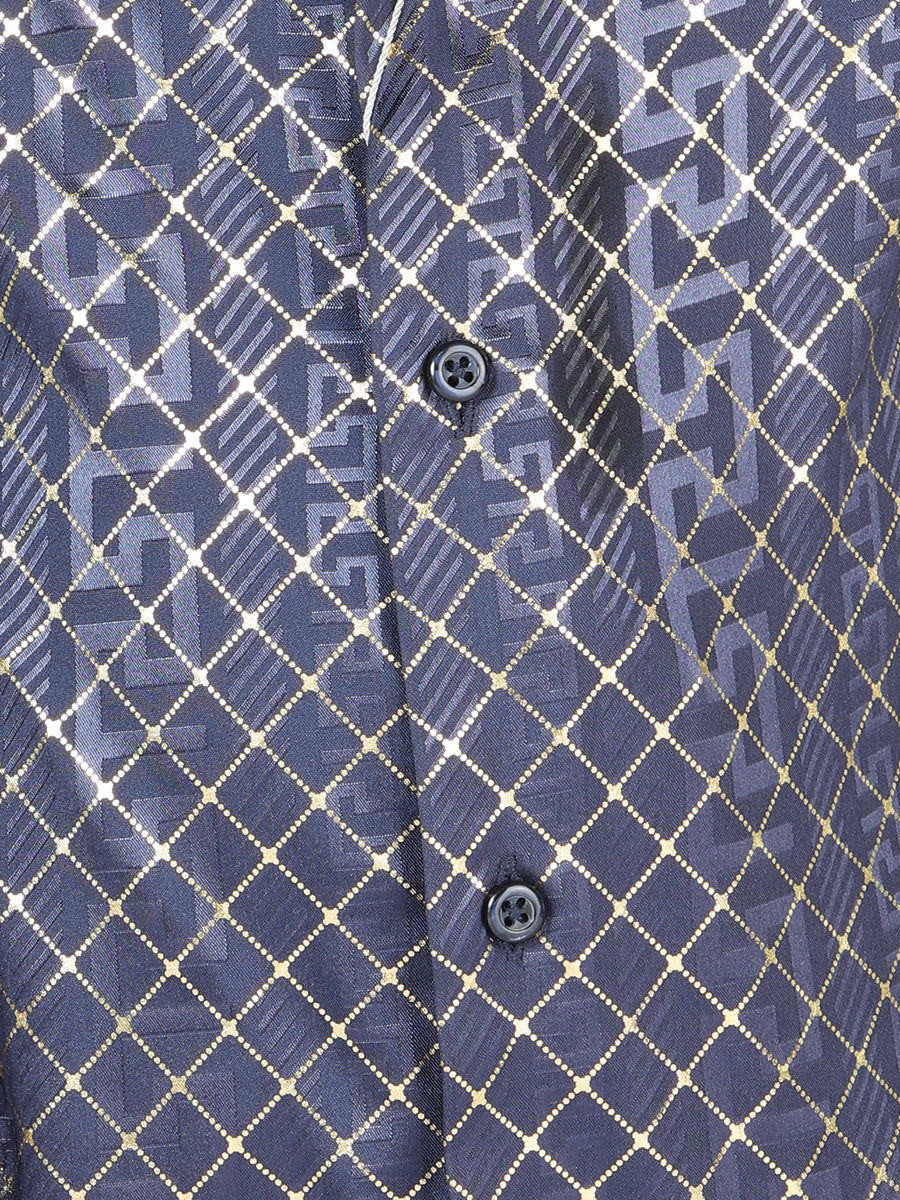 El General Navy Blue Casual Long-Sleeve Shirt 44569