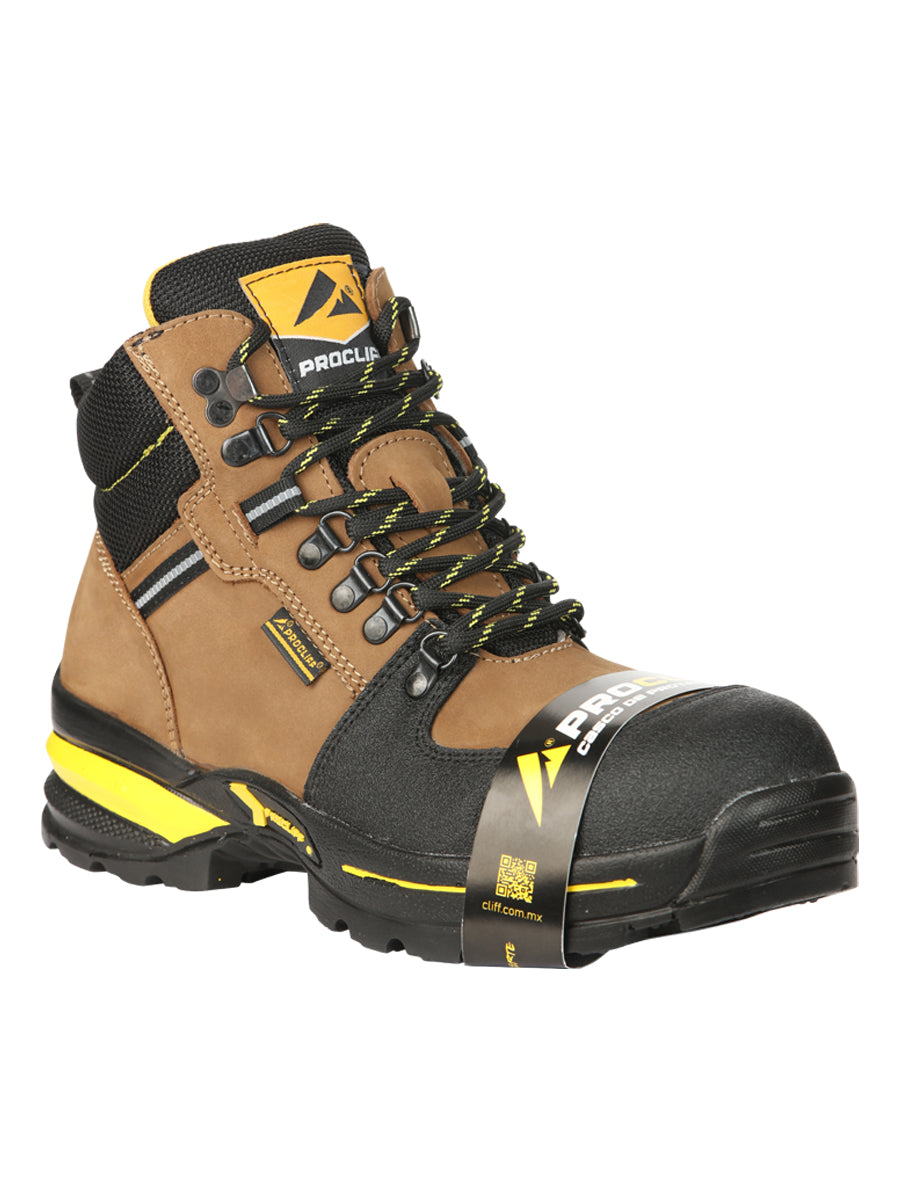 Procliff Men’s Work Shoes with Laces and Toe Cap - Nobuck Maple  45286