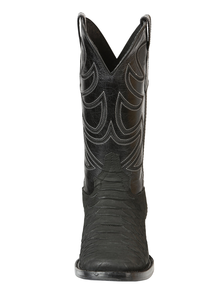 El General Men’s Rodeo Boot Imitation Python - Black 45561