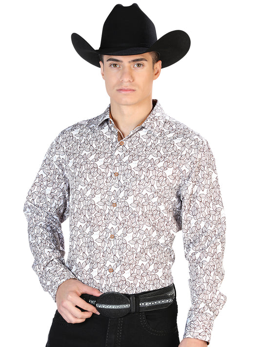 White Casual Long Sleeve Shirt 126272