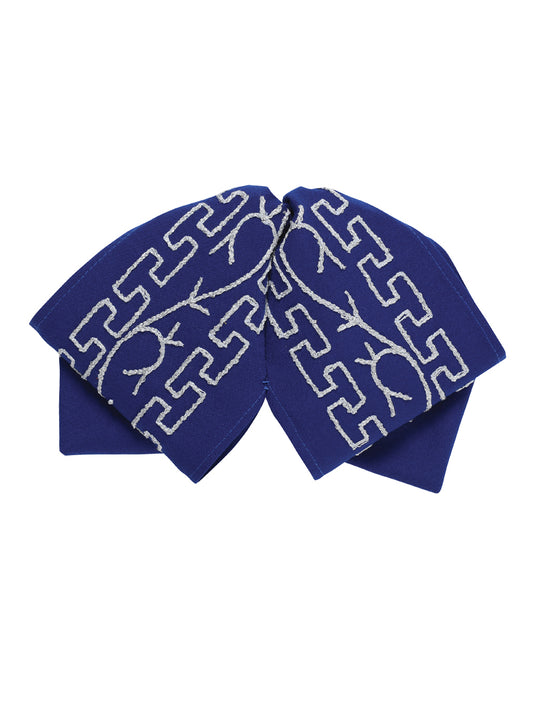 Adult 
Mexican Charro Bow Tie 100% Polyester Royal Blue/Silver  601115