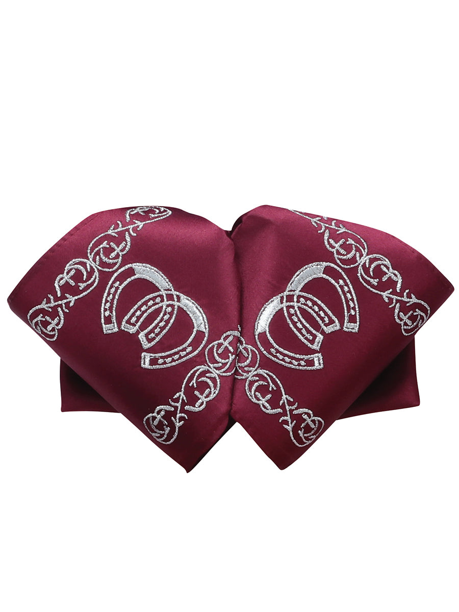 Adult 
Mexican Charro Bow Tie 100% Polyester Wine/Silver  601589