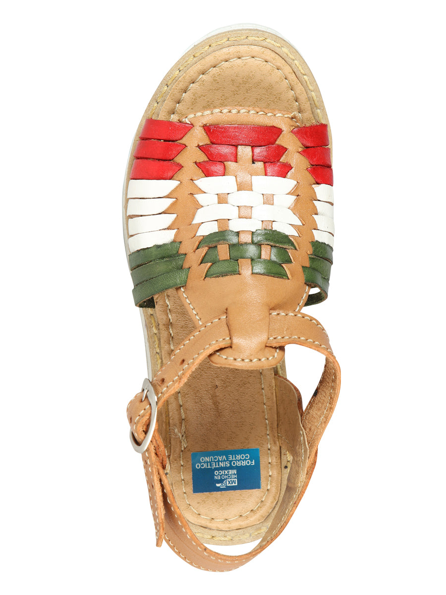 Artisanal Mexican Sandals Leather Tricolor 603943