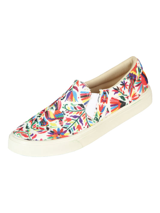 Mexican Artisanal Yute Tennis 50% Cotton, 50% Polyester White  603956