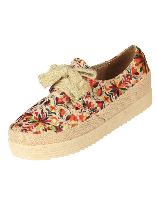 Mexican Artisanal Yute Tennis 50% Cotton, 50% Polyester  Multicolor 603959
